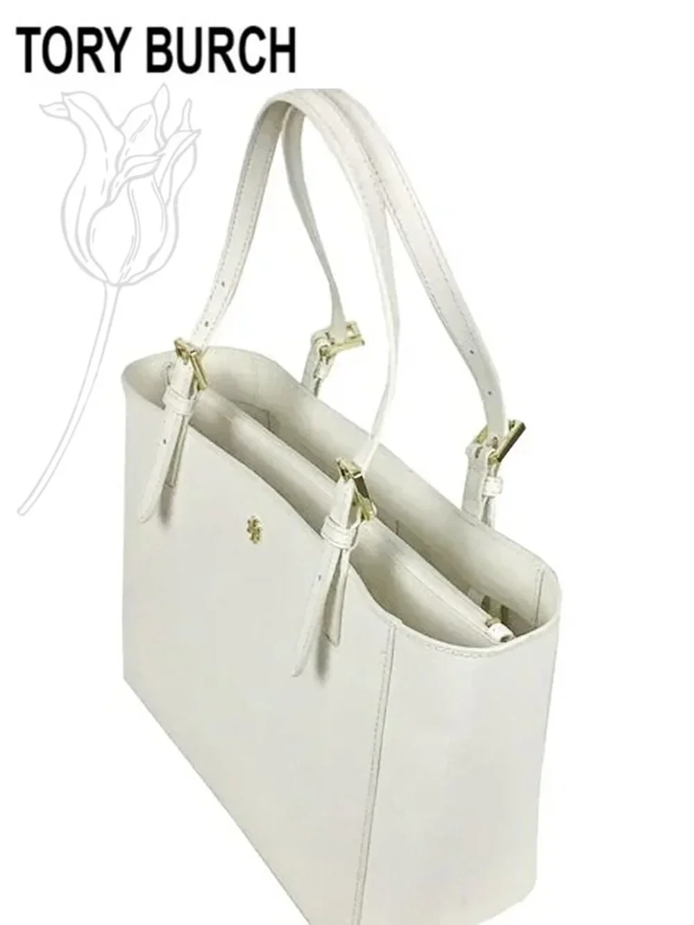 Tory Burch Solid Saffiano Leather Tote Bag